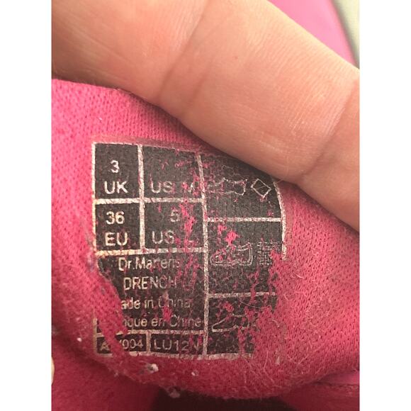 Dr. Martens Womens 5.5 Pink 1460 Drench Platform Rain Combat Boots - Picture 9 of 9